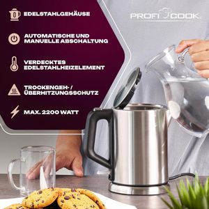 Produktbild für Wasserkocher Proficook PC-WKS 1106, silber