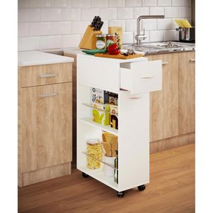 Produktbild für Nischenregal VCM Tusal, 916896, weiß, mit Rollen
