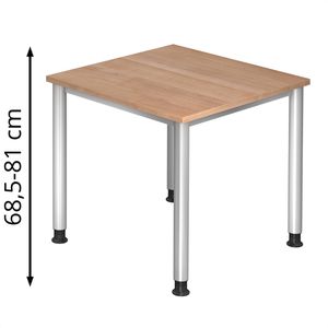 Schreibtisch Hammerbacher H-Serie, nussbaum / silber