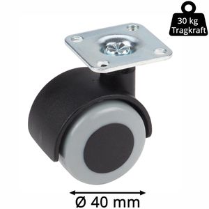Produktbild für Möbelrolle Dörner+Helmer 761101, mit Anschraubplatte