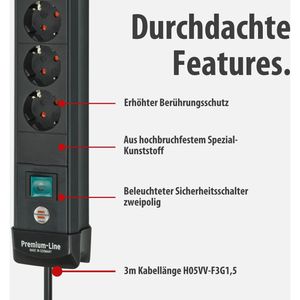 Produktbild für Steckdosenleiste Brennenstuhl Premium-Line, 3m