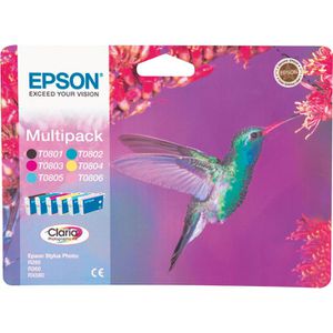 Produktbild für Tinte Epson T0807 Kolibri Multipack
