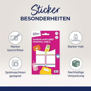 Produktbild für Namensetiketten Zweckform NAME16C, 4 Farben
