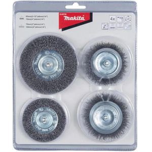 Produktbild für Drahtbürste Makita D-65729, 4-teiliges Set