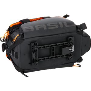 Produktbild für Gepäckträgertasche Basil Miles XL MIK2.0, schwarz-orange