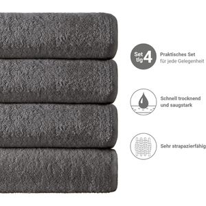 Produktbild für Handtuch NatureMark Frottier, anthrazit, 70 x 140 cm
