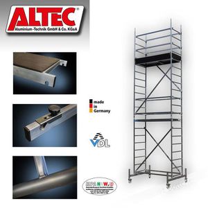 Altec Gerüst Rollfix 600, Arbeitshöhe 6m, Standardtraverse mit Ø 125mm
