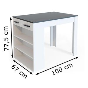 Produktbild für Esstisch Vicco Repose, 32902, anthrazit / weiß