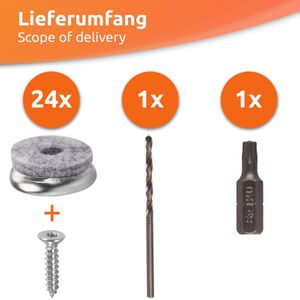 Produktbild für Filzgleiter ECENCE 23040305, Ø 18mm