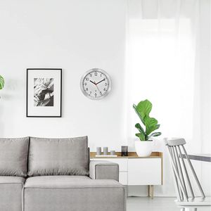 Produktbild für Wanduhr TFA 60.3546.02, Aluminium, analog, Funkuhr
