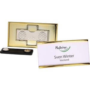 Böttcher-AG Namensschilder Business, 74 x 34 mm, mit Magnet, gold, 10 Stück , 10 Stück
