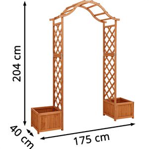 Produktbild für Rosenbogen vidaXL 316388, braun, mit Pflanzkasten