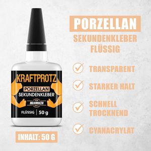 Produktbild für Sekundenkleber Kraftprotz Keramik &amp; Porzellan, KPFK50