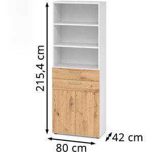 Produktbild für Kombischrank Hammerbacher Serie 9 Advanced, asteiche / weiß