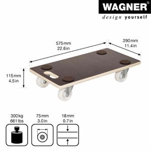 Produktbild für Möbelroller Wagner-System MM1609, Kunststoffrollen