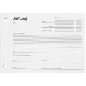 Produktbild für Quittungsblock Stylex 40083, MwSt. separat