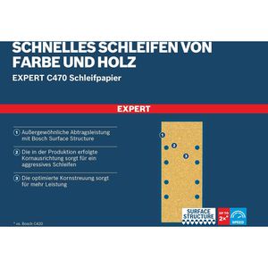 Produktbild für Schleifpapier Bosch Expert C470, Körnung 60-240, Set