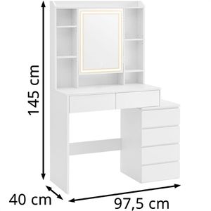 Produktbild für Schminktisch Vasagle RDT124W01, mit Beleuchtung