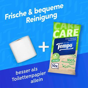 Produktbild für Feuchtes-Toilettenpapier Tempo Travelpack, Care, für unterwegs