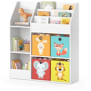 Produktbild für Bücherregal Vicco Luigi, weiß, mit 4 Faltboxen
