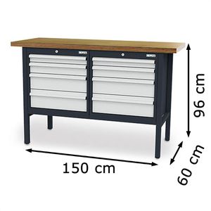 Produktbild für Werkbank Simplaflex CL66044KW15, lichtgrau