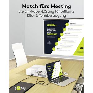 Produktbild für Displayport-Kabel Goobay 75704, 4K UHD, DP 1.2