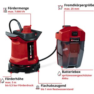 Produktbild für Schmutzwasserpumpe Einhell GE-DP 18/25 LL Li-Solo, Akku