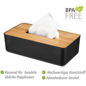 Produktbild für Taschentuchbox Wenko Rotello, aus Kunststoff &amp; Bambus