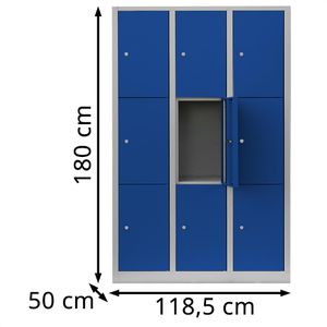 Produktbild für Schließfachschrank Lüllmann 523331, blau