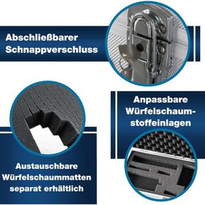 Produktbild für Transportkoffer PeakTech P 7265, abschließbar, aus Aluminium