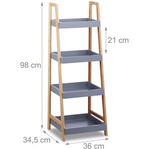 Produktbild für Badregal Relaxdays 10022215, aus Bambus, braun / grau