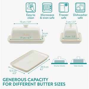 Produktbild für Butterdose Navaris 6028101.01, aus Keramik