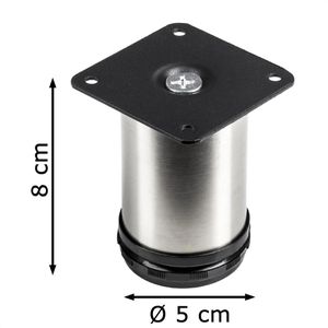 Produktbild für Möbelfuß SO-TECH JIMMY, 117931, silber, Metall