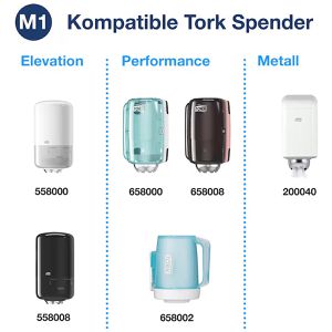 Produktbild für Putztuchrolle Tork Mini, 101221, M1, aus Zellstoff, weiß