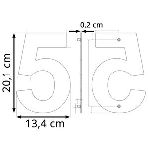 Produktbild für Hausnummer Metzler Arial, anthrazit aus Edelstahl