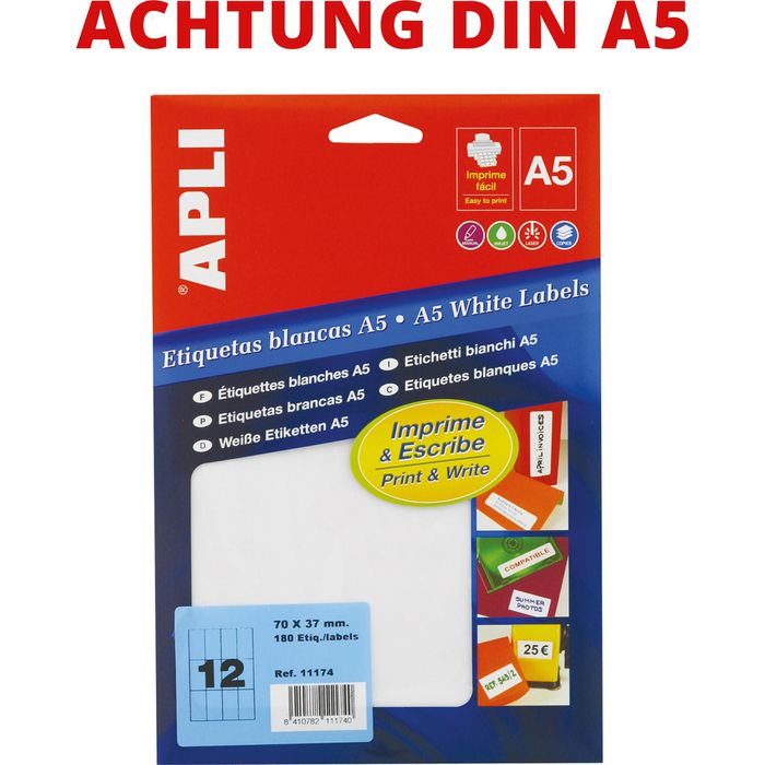 Runde Etiketten 24mm 10 Blatt A4 600 Stück Rund Aufkleber Weiß Kores 24x24mm eBa