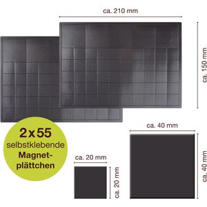 Magnet-Quadrate, selbstklebend, 60 Stück