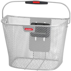 Fahrradkorb KLICKfix Uni, silber, aus Metall, 16 Liter