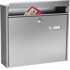 Produktbild für Briefkasten Burg-Wächter Borkum 3877 Ni, silber, aus Edelstahl