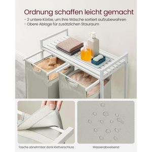 Produktbild für Wäschekorb Vasagle BLH201W01, weiß, 2 Fächer