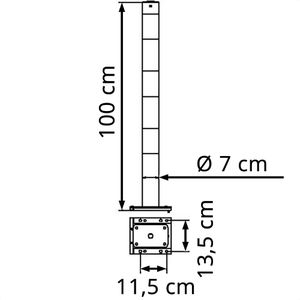 Produktbild für Absperrpfosten Schake 470APBG+2, 2 Ösen, schwarz/gelb, Metall