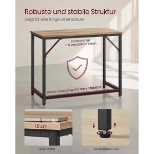 Produktbild für Schreibtisch Vasagle LWD041K01, kamel braun / schwarz