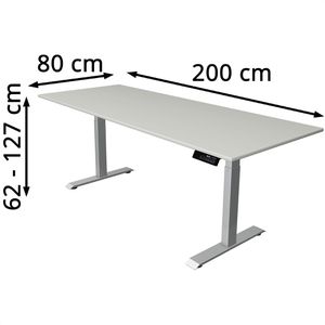 Produktbild für Schreibtisch Kerkmann Move 1 stable, lichtgrau / silber