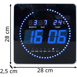 Produktbild für Wanduhr Unilux Flo LED, Aluminium, digital, Quarzuhr