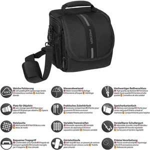 Produktbild für Kameratasche Pedea ESSEX Gr. M, aus Polyester, schwarz &amp; grau