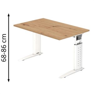 Schreibtisch Hammerbacher U-Serie, asteiche / weiß