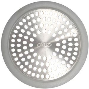 Abflusssieb OXO aus Edelstahl und Silikon, Ø 7 cm