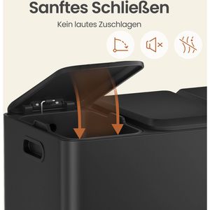 Produktbild für Mülleimer Songmics LTB740B02, tintenschwarz