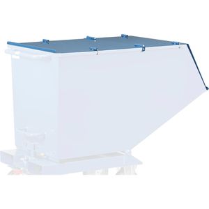 Kippbehälter-Deckel Fetra 47D3, blau, aus Stahl