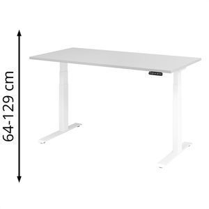 Schreibtisch Hammerbacher XDKB 16, lichtgrau / weiß